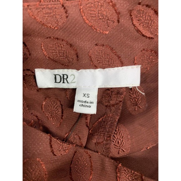 Dr2 Womens‎ Top XS Burgundy Red Polka Dot Flowy Hi Low Career Blouse - Picture 7 of 13